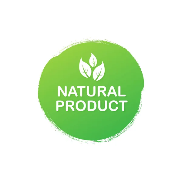 Naturprodukt. Etiketten für gesunde Lebensmittel mit Schriftzug. Aufkleber für vegane Lebensmittel. Bio-Lebensmittel-Abzeichen. Schriftzug natürlich. Illustration. — Stockvektor