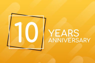 10 yıl yıldönümü amblemi. Yıldönümü simgesini veya etiket. 10 yıl tasarım kutlama ve tebrik öğesi. Vektör çizim.