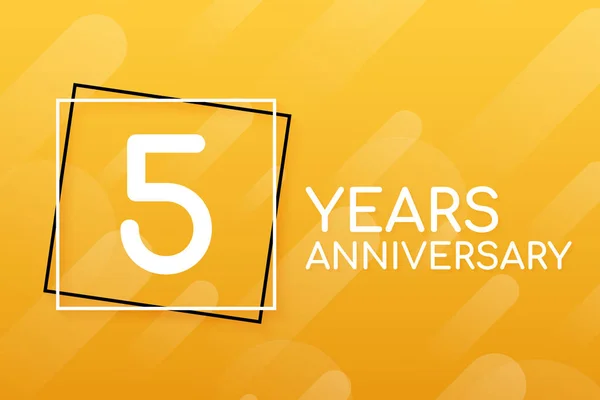 5 anos de emblema aniversário. Ícone de aniversário ou rótulo. 5 anos de celebração e elemento de design de congratulação. Ilustração vetorial . —  Vetores de Stock