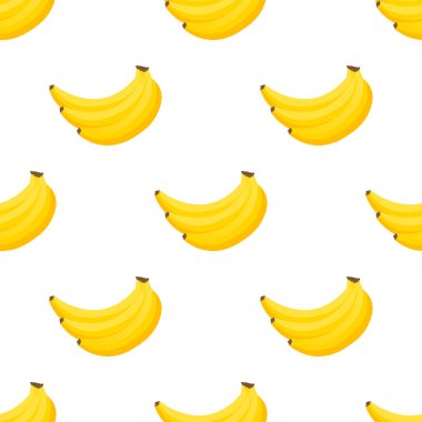 Desen muz. Demet taze muz meyve beyaz arka plan üzerinde koleksiyon izole. Vektör çizim.