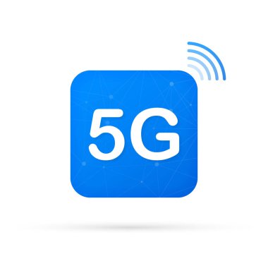5g teknoloji simge simgeler. Kablosuz mobil telekomünikasyon hizmet anlayışı. Vektör çizim.