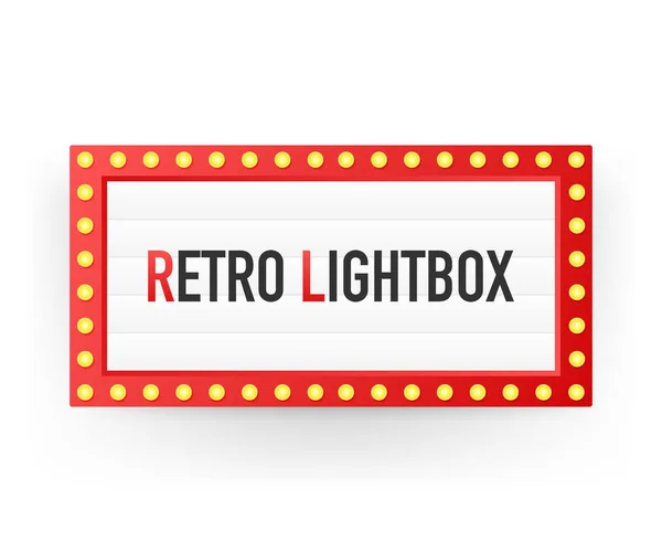 Ρετρό lightbox διαφημιστική πινακίδα vintage πλαίσιο. Lightbox με προσαρμόσιμη σχεδίαση. Κλασικό banner για τα έργα σας ή διαφήμιση. — Διανυσματικό Αρχείο