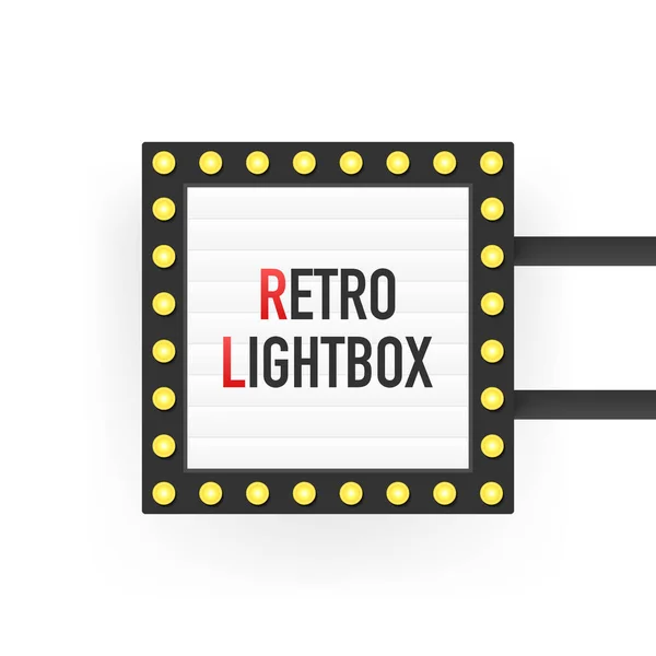 Retro lightbox hirdetőtábla vintage keret. Lightbox testreszabható kialakítással. Klasszikus banner projektjeihez vagy hirdetéseihez. — Stock Vector