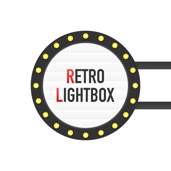 Retro-Leuchtkasten Werbetafel Vintage-Rahmen. Leuchtkasten mit individualisierbarem Design. Klassisches Banner für Ihre Projekte oder Werbung. — Stockvektor