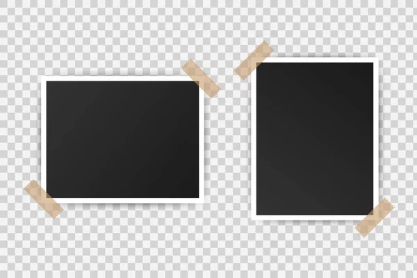 Foto rámeček mockup design. Realistické fotografie s prázdné místo pro vaši image. Vektorové ilustrace. — Stockový vektor