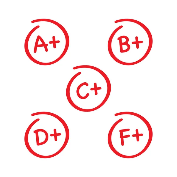 Ensemble de résultats de notation. Catégorie vectorielle dessinée à la main en cercle rouge. Illustration vectorielle . — Image vectorielle