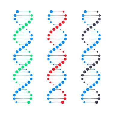 DNA iplikçik sembolü. DNA Genetik. Vektör çizim.