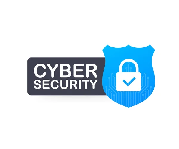 Cyber security vector logo with shield and check mark. Security shield concept. Internet security. Vector illustration. — Stock Vector