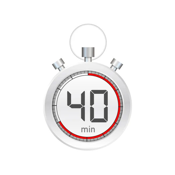 Το 40 λεπτά, stopwatch διάνυσμα εικονίδιο. Εικονίδιο χρονόμετρο σε επίπεδη στυλ, χρονόμετρο στο φόντο χρώμα. Εικονογράφηση διανύσματος. — Διανυσματικό Αρχείο