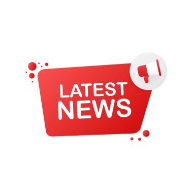 Megafon el, iş kavramı ile metin son haberler. Vektör çizim