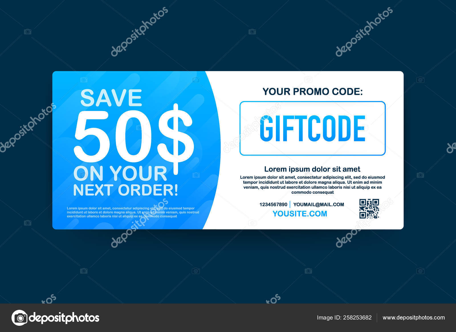 Promo code voucher vector newsletter template Stock Vector Image & Art -  Alamy
