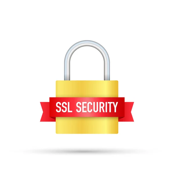 Secure connection icon vector illustration isolated on white background, flat style secured ssl shield symbols. — Stock Vector