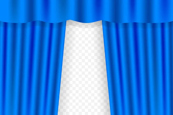 Blauer Vorhang Opern-, Kino- oder Theaterbühnenvorhänge. Vektorillustration. — Stockvektor