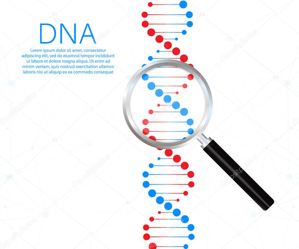 DNA strand symbol. DNA genetics. Vector illustration.