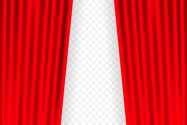 Entertainment curtains background for movies. Beautiful red theatre folded curtain drapes on black stage. Vector illustration.