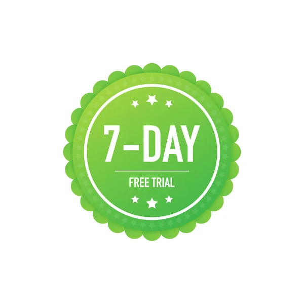 7 days free trial label, badge, sticker. Software promotions for free downloads. It can be used for application. Vector illustration. — Stock Vector