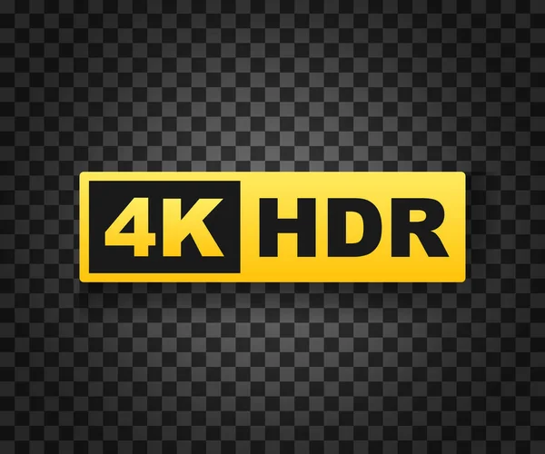 Símbolo 4K Ultra HD, marca de resolución 4K de alta definición, HDR. Ilustración de stock vectorial . — Archivo Imágenes Vectoriales