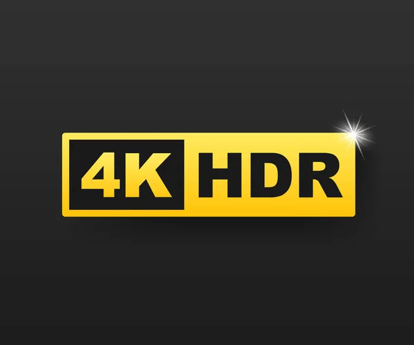 Símbolo 4K Ultra HD, marca de resolución 4K de alta definición, HDR. Ilustración de stock vectorial . — Vector de stock