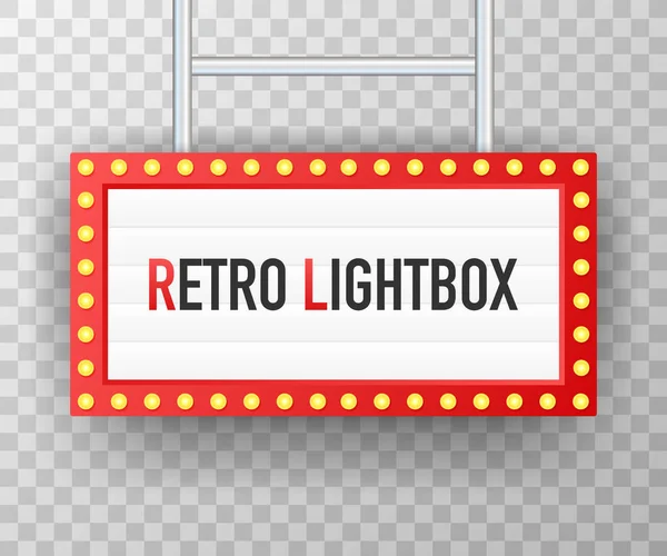 Retro-Leuchtkasten Werbetafel Vintage-Rahmen. Lightbox mit anpassbarem Design. klassische Banner für Ihre Projekte oder Werbung. Vektoraktiendarstellung. — Stockvektor