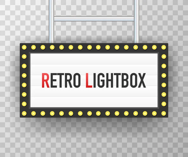 Retro lightbox billboard vintage képkeret. Lightbox testre szabható design. A projektek vagy a reklám klasszikus banner. Vektor stock illusztráció. — Stock Vector