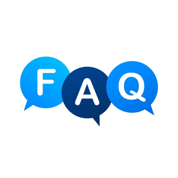 Frequently asked questions FAQ banner. Computer with question icons. Vector stock illustration. — Stock Vector