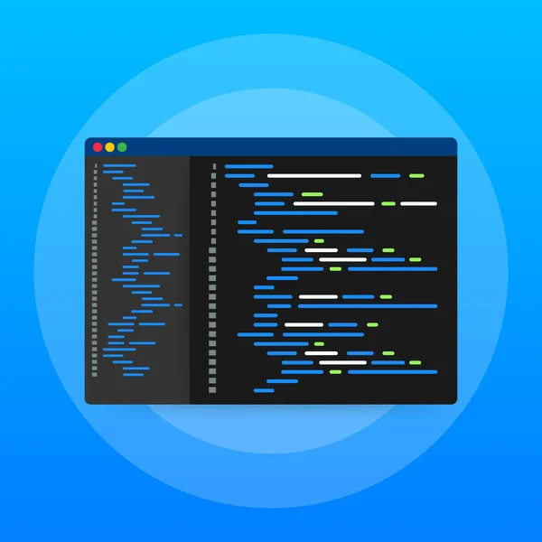 Digitale java code tekst. Computersoftware codeert vectorconcept. Programmeren codering script java, digitale programmacode op het scherm illustratie. Voorraadillustratie van vectoren. — Stockvector