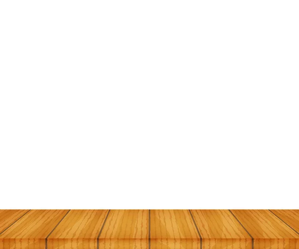 Tampo da mesa de madeira vetorial no fundo branco —  Vetores de Stock