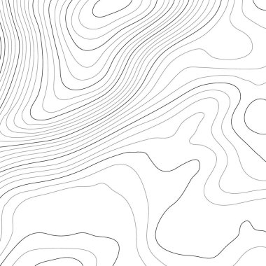 Mopografik harita. Çizgiler ve konturlarda topografik konturstilize yüksekliği. Vektör stok illüstrasyon