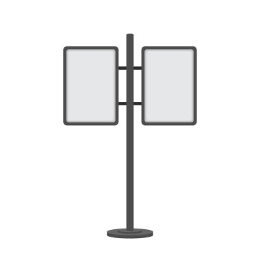Boş interaktif açık büfe. Ekran kiosk standı, boş mockup reklam dokunmatik. Vektör stok illüstrasyon.