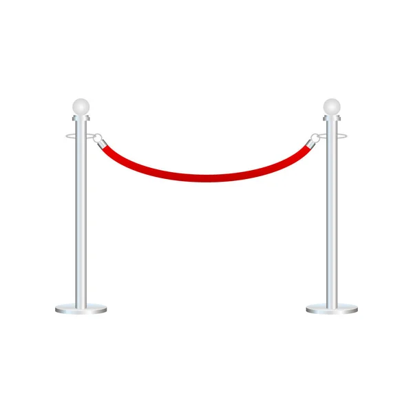 Tappeto rosso con corde rosse su montanti dorati. Evento esclusivo, premiere, gala, cerimonia, premiazione. Illustrazione dello stock vettoriale . — Vettoriale Stock