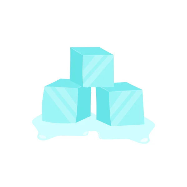 Cubos de hielo. Bloque congelado transparente frío. Ilustración de stock vectorial — Vector de stock