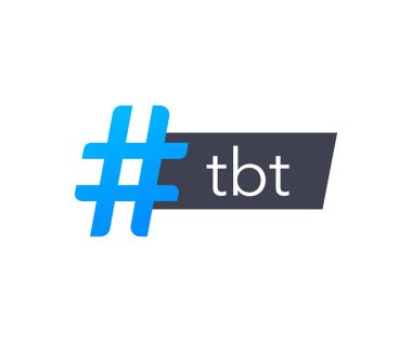 Tbt hashtag thursdat throwback symbol. Vector stock illustration. clipart