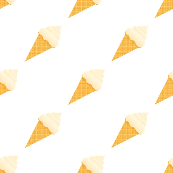 Ice cream vector seamless pattern. Flat design. Vector stock illustration. — Stock Vector