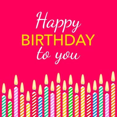 farklı mum ışıkları ve metin mutlu yıllar ile renkli mumlar. Vektör stok illüstrasyon.