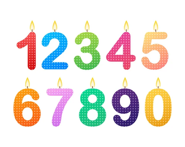 Číslo svíčky pro šťastné narozeniny. Vektorová zásoba, ilustrace — Stockový vektor