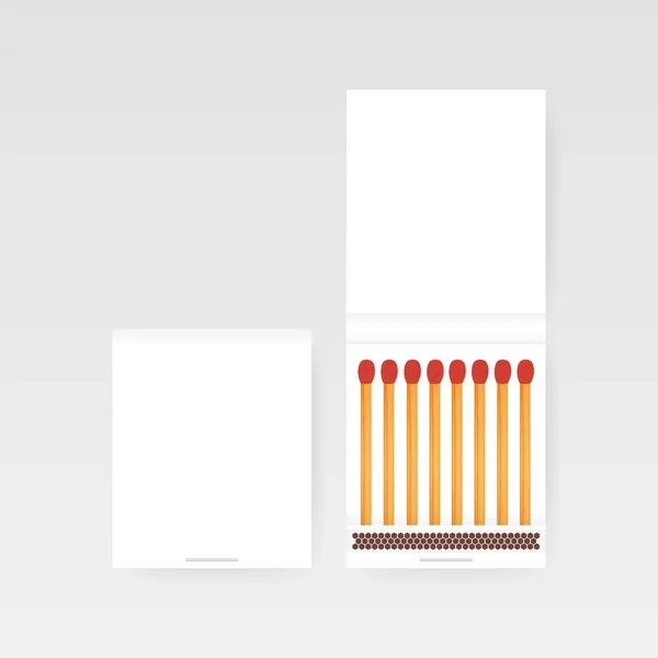 Book Of Matches Vector. Top View Closed Opened Blank. Vector stock illustratrion. — Stock Vector