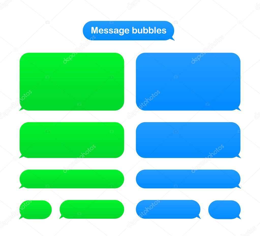 Message bubbles design template for messenger chat. Vector stock illustration.