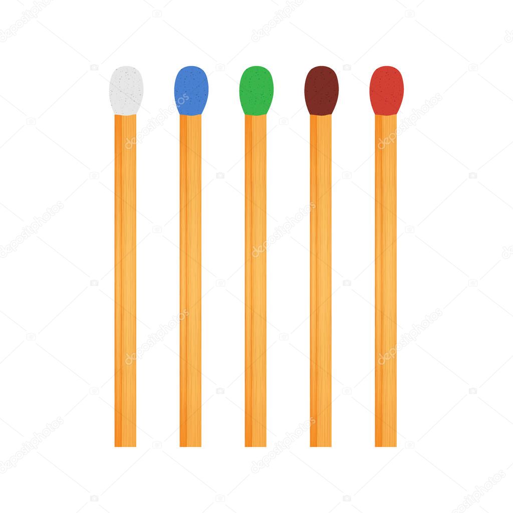 Matches vector set with different brimstone color. Vector stock illustration.