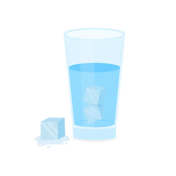 Vaso de agua helada sobre fondo blanco. Ilustración de stock vectorial . — Archivo Imágenes Vectoriales