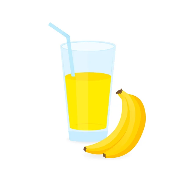 Icono de bebida con fruta. Jugo de plátano sobre fondo blanco. Ilustración de stock vectorial . — Archivo Imágenes Vectoriales