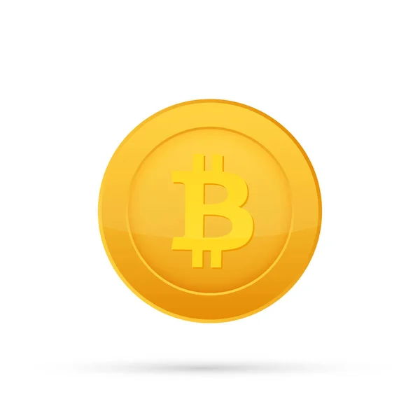Bitcoin icône plate. Crypto monnaie bit pièce. Crypto-monnaie emblème. Illustration vectorielle . — Image vectorielle