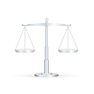 Ölçek simgesi. Terazi, beyaz arka planda izole edilmiş. Vektör stok illüstrasyonu.