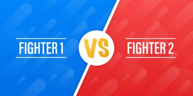 Vs Versus mavi ve kırmızı çizgi roman tasarımı. Savaş afiş maç vs mektuplar rekabet çatışma. Hisse senedi vektör çizim.