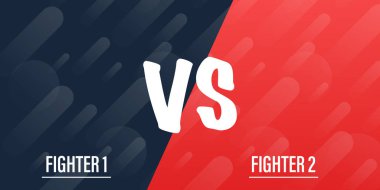 Vs Versus mavi ve kırmızı çizgi roman tasarımı. Savaş afiş maç vs mektuplar rekabet çatışma. Hisse senedi vektör çizim.