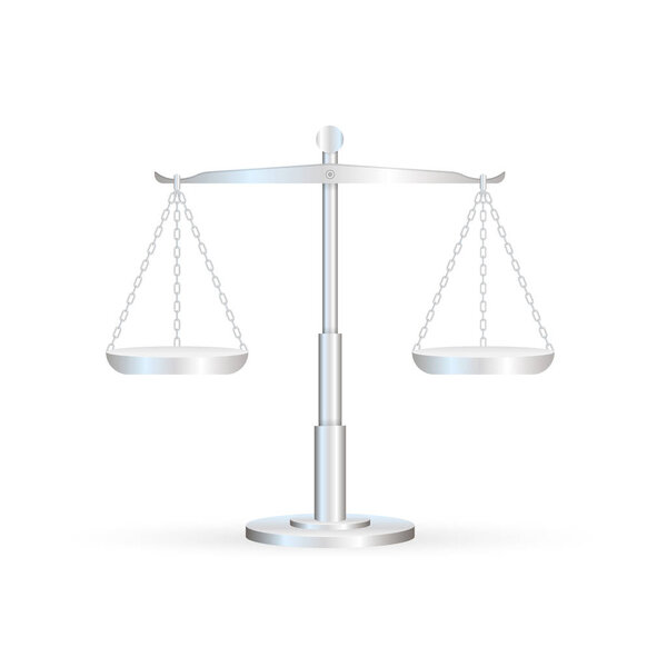 Scales icon. Libra isolated on white background. Vector stock illustration.