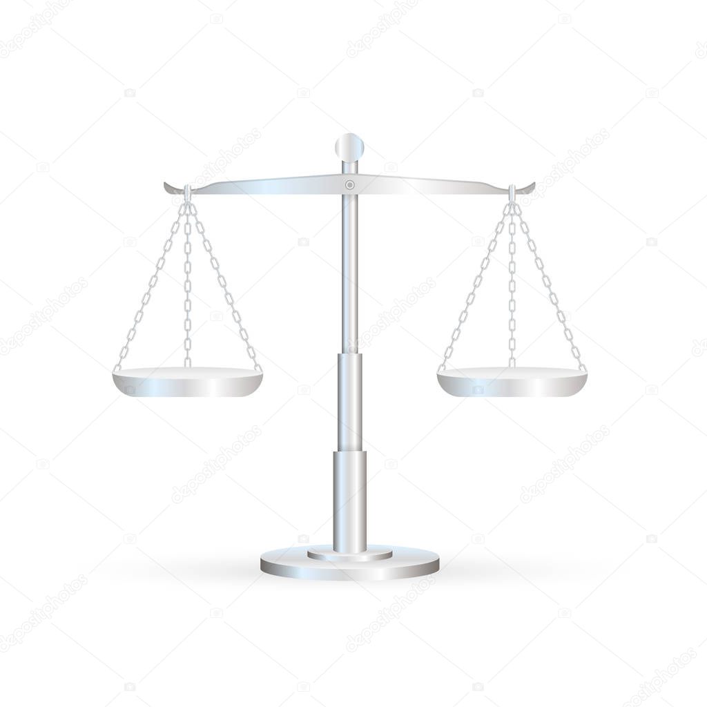 Scales icon. Libra isolated on white background. Vector stock illustration.