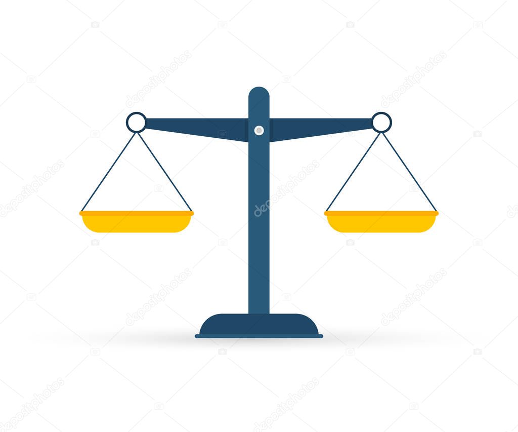 Scales icon. Libra isolated on white background. Vector stock illustration.