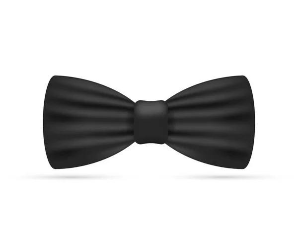 Bowtie. Černá motýlka realistická vektorová zásoba, ilustrace izolovaná na bílém pozadí. — Stockový vektor