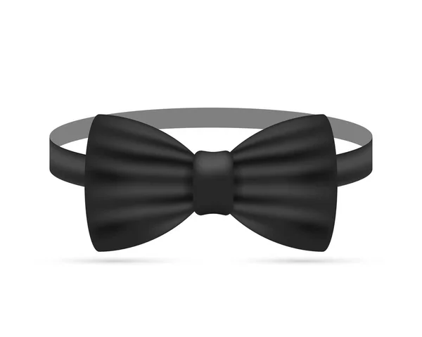 Bowtie. Černá motýlka realistická vektorová zásoba, ilustrace izolovaná na bílém pozadí. — Stockový vektor