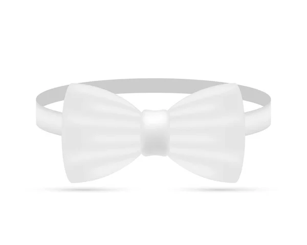 A bowtie. Fehér orr nyakkendő reális vektor Stock illusztráció elszigetelt fehér háttér. — Stock Vector